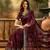 Women's maroon chiffon foil print saree with unstitched blouse piece