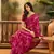Women's rani chiffon foil print saree with unstitched blouse piece