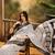 Women's white silk cotton printed saree with unstitched blouse piece