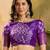 Women's purple silk cotton printed saree with unstitched blouse piece