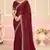 Wine Zari Embroidered Satin Silk Saree