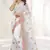 White Zari Embroidered Net Saree With Matching Blouse