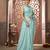 light blue georgette saree with embroidered work