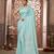light blue georgette saree with embroidered work