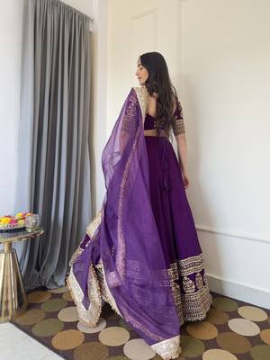 Purple Georgette sequin Embroidery Work Lehenga Choli 2