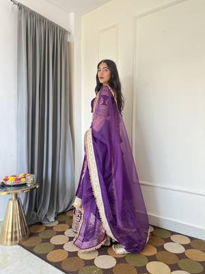 Purple Georgette sequin Embroidery Work Lehenga Choli 3