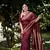 Maroon silk blend saree with blouse