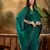 Women's rama silk blend beads & stone saree with unstitched blouse piece