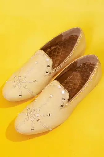 mirror embroidered silk loafer
