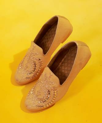 Brown mirror embroidered silk loafer 2