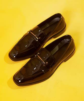 Patent leather black loafer 1