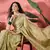 Women's pista silk blend rangkat bandhani work saree with unstitched blouse piece