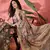 Women's grey organza rangkat work saree with unstitched blouse piece