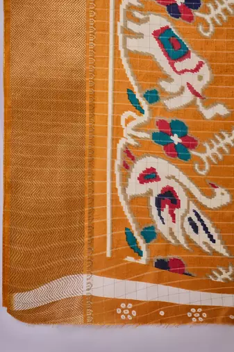 Women's navy blue silk blend bandhani work saree with unstitched blouse piece
