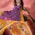 Women's purple silk blend bandhani work saree with unstitched blouse piece