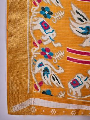 Women's purple silk blend bandhani work saree with unstitched blouse piece 5