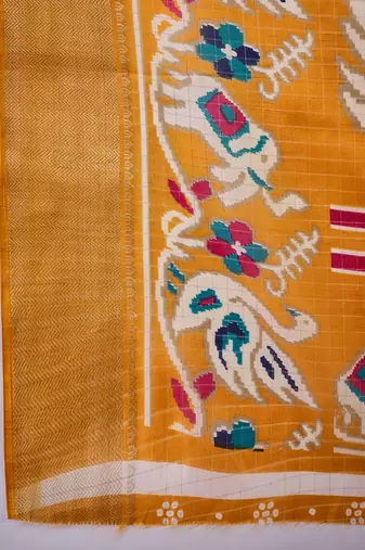 Women's rani silk blend bandhani work saree with unstitched blouse piece