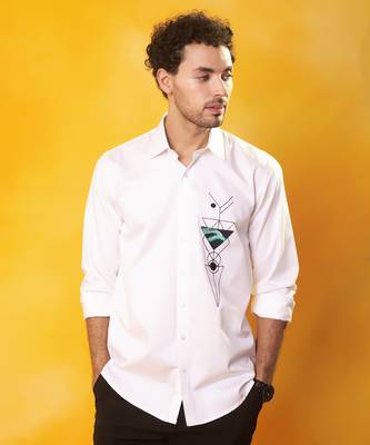 Plain white cotton men shirt 1