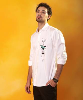 Plain white cotton men shirt 2