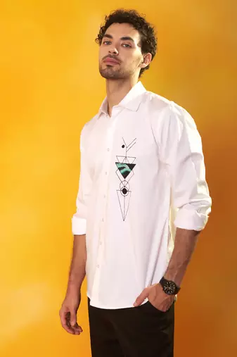 Plain white cotton men shirt