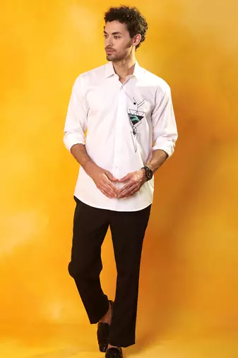 Plain white cotton men shirt