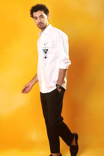 Plain white cotton men shirt