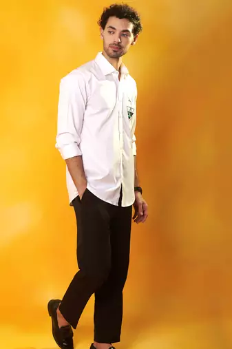 Plain white cotton men shirt