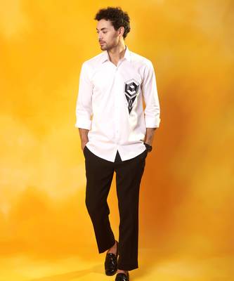 White cotton plain men shirt 1