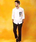 White cotton plain men shirt
