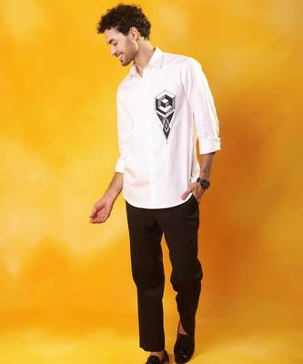 White cotton plain men shirt 2