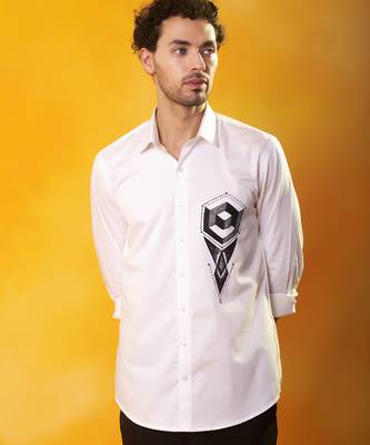White cotton plain men shirt 3
