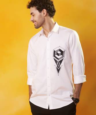 White cotton plain men shirt 4