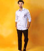 Light  blue cotton plain men shirt