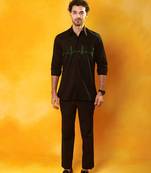 Black cotton plain men shirt