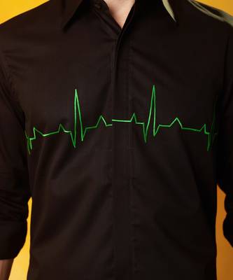Black cotton plain men shirt 4