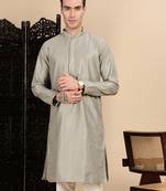 Pista silk blend sequins kurta for mens