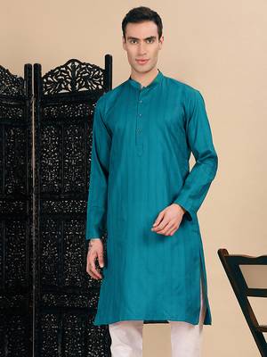 Firozi cotton textured kurta for mens 1