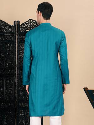 Firozi cotton textured kurta for mens 4