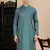 Grey cotton textured kurta for mens