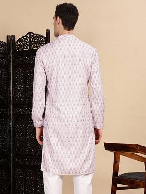 Voilet cotton printed kurta for mens 4