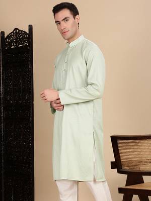 Pista cotton textured kurta for mens 3