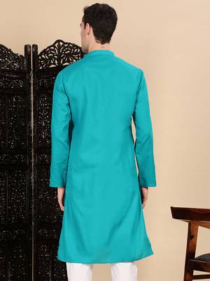 Ses green cotton textured kurta for mens 4