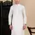 White cotton solid kurta for mens