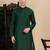 Bottle green cotton solid kurta for mens