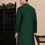 Bottle green cotton solid kurta for mens