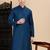 Blue cotton solid kurta for mens