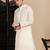 Off white cotton solid kurta for mens