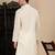 Off white cotton solid kurta for mens