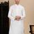 White cotton solid kurta for mens