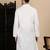 White cotton solid kurta for mens